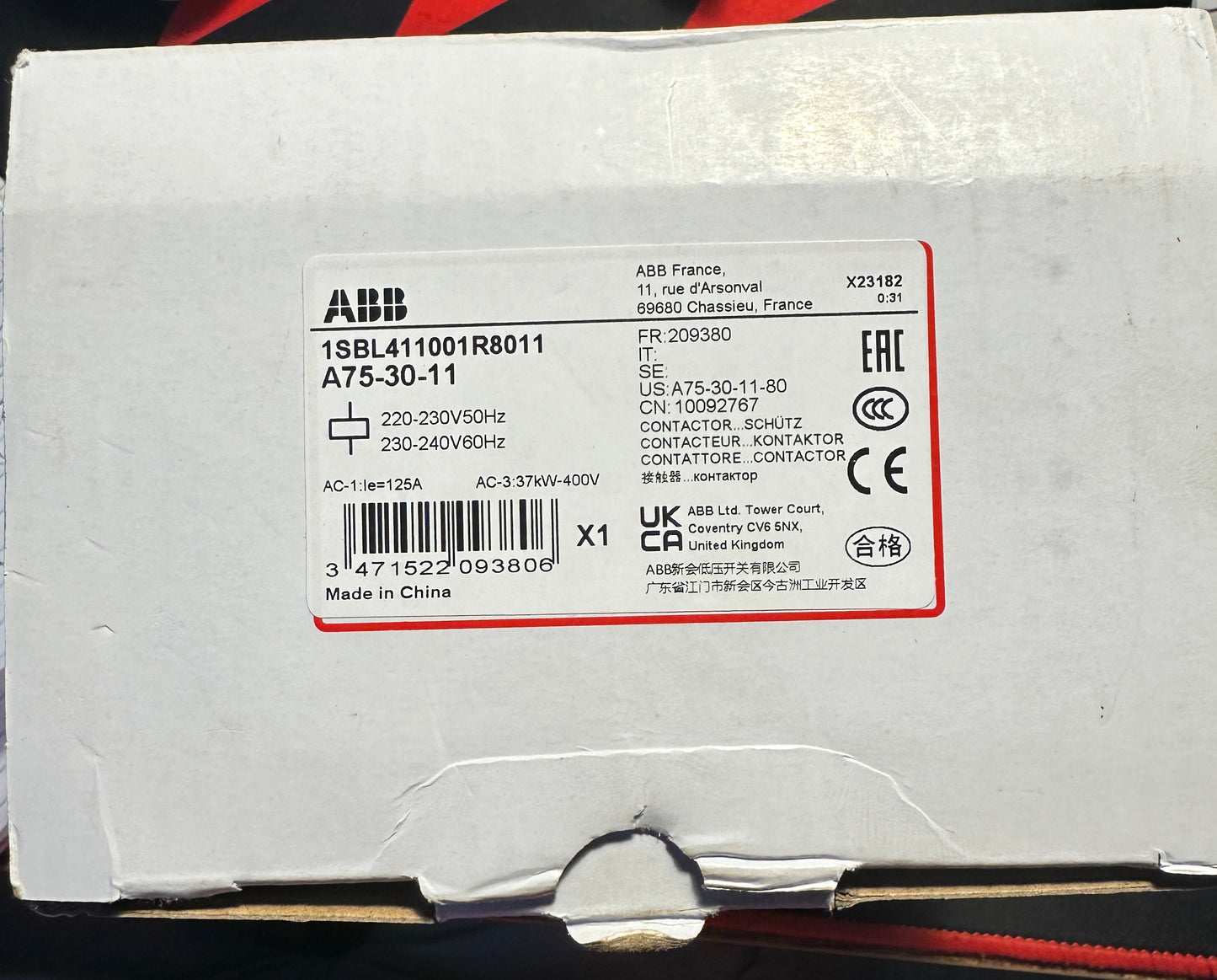 ABB A75-30-11-80 - Contactor